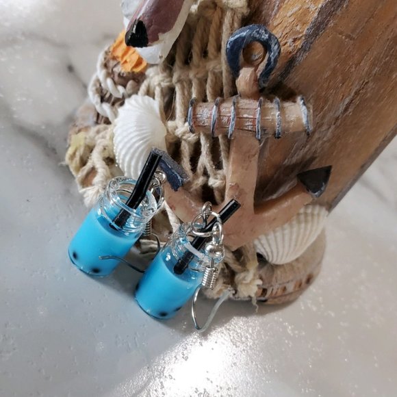Jewelry - Blue Boba Tea Earrings
